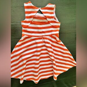 Janie and Jack Vibrant Orange and White Striped Dress